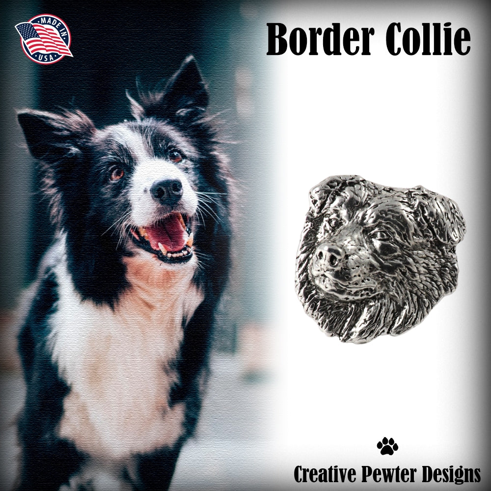 Border Collie Head Pin D030