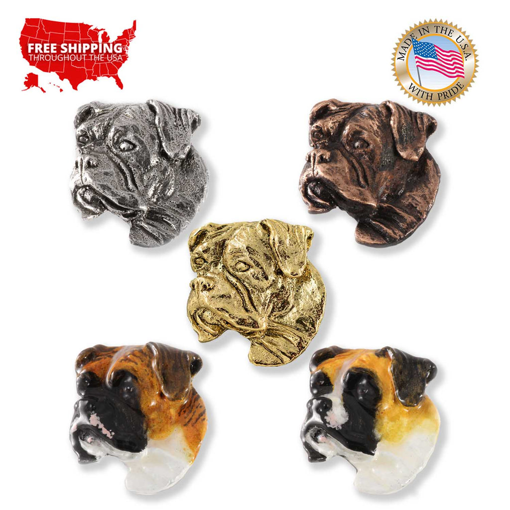 Boxer Dog Head Premium Pin D036PR