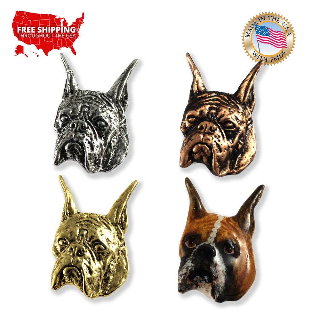 Boxer Dog Head Pin D036