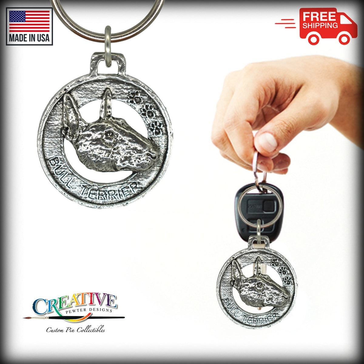 Bull Terrier Keychain D040KC