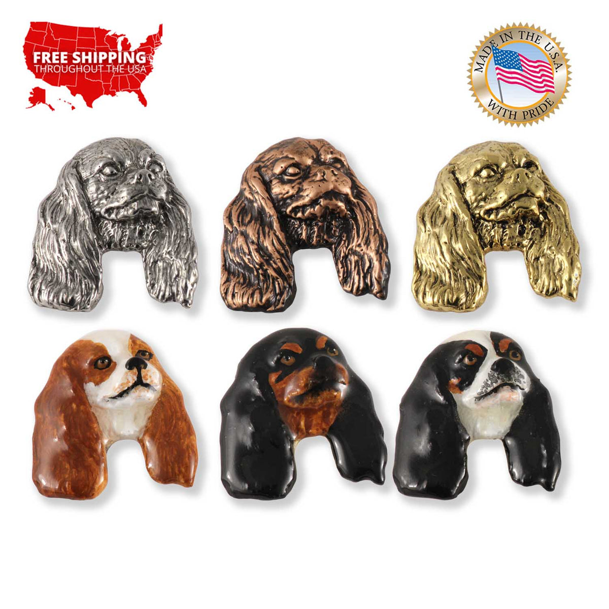 Cavalier King Charles Head Pin D044