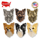 Long Haired Chihuahua Head Pin D050