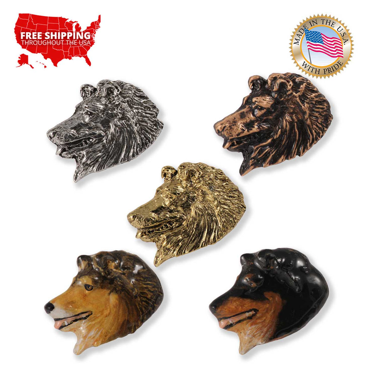 Collie Head Pin D058
