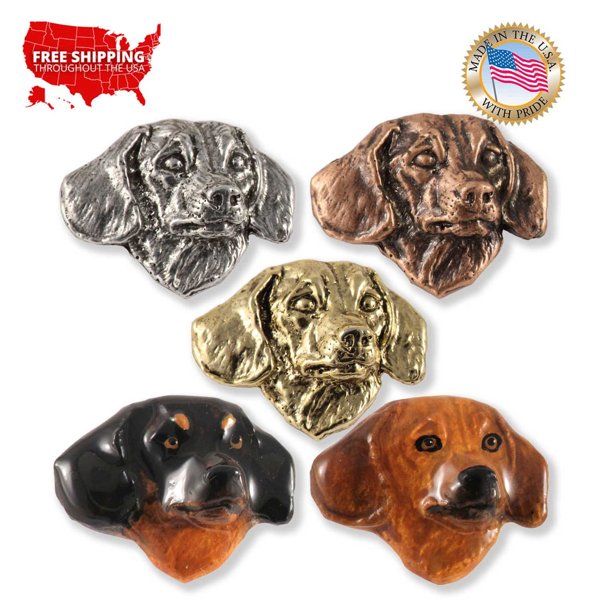 Dachshund Dog Head Pin D064
