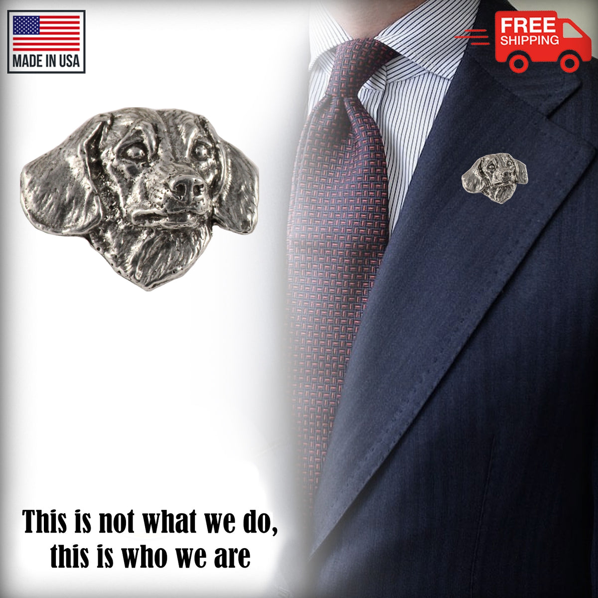 Dachshund Dog Head Pin D064