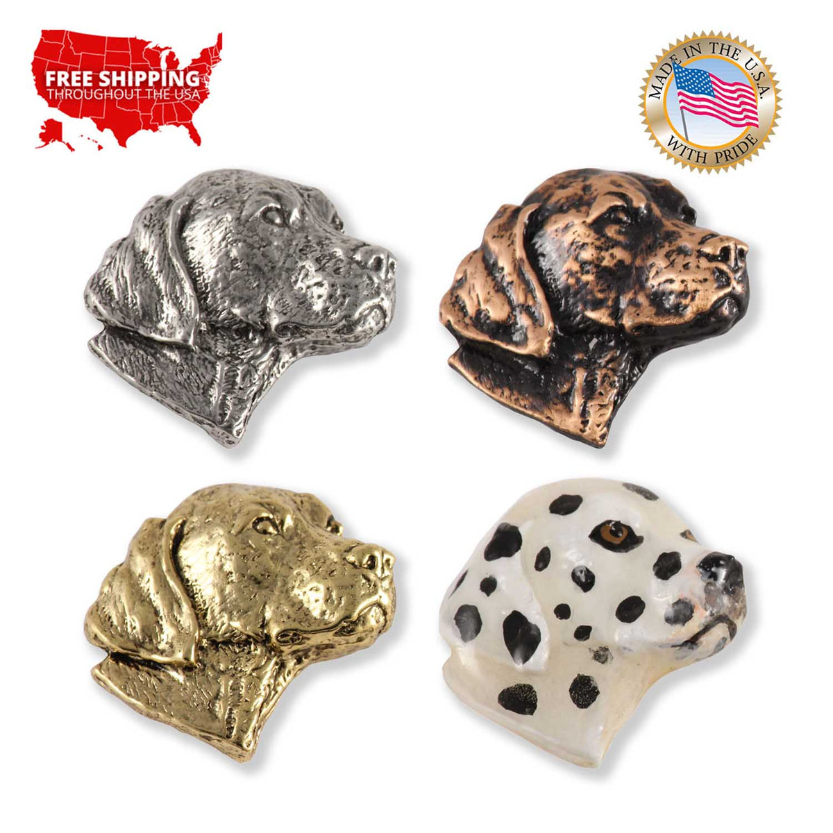 Dalmatian Dog Head Pin D068