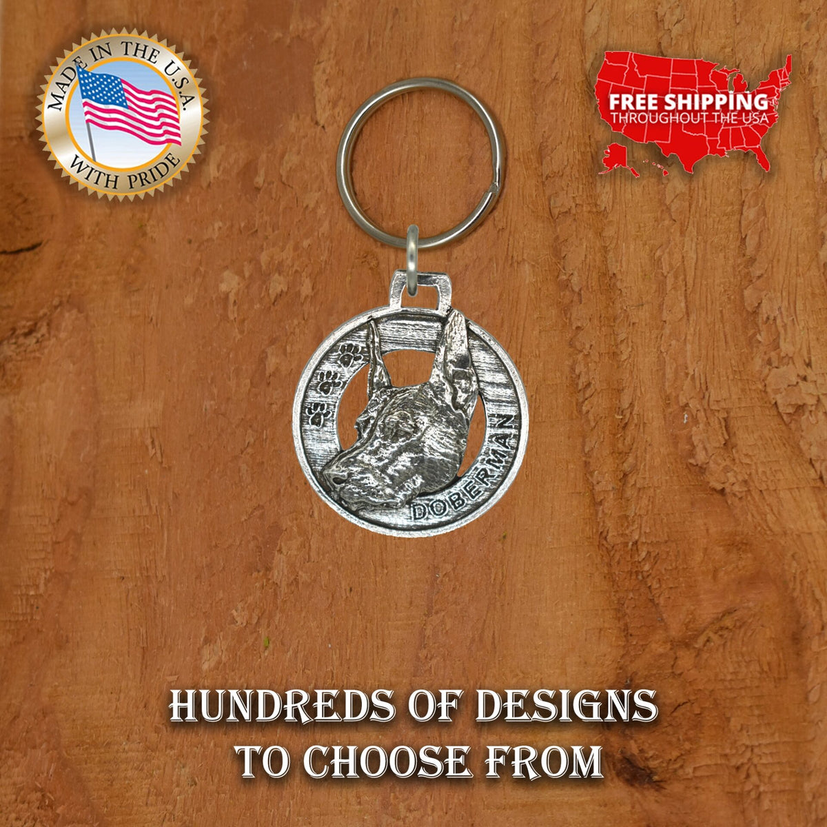 Doberman Keychain D070KC