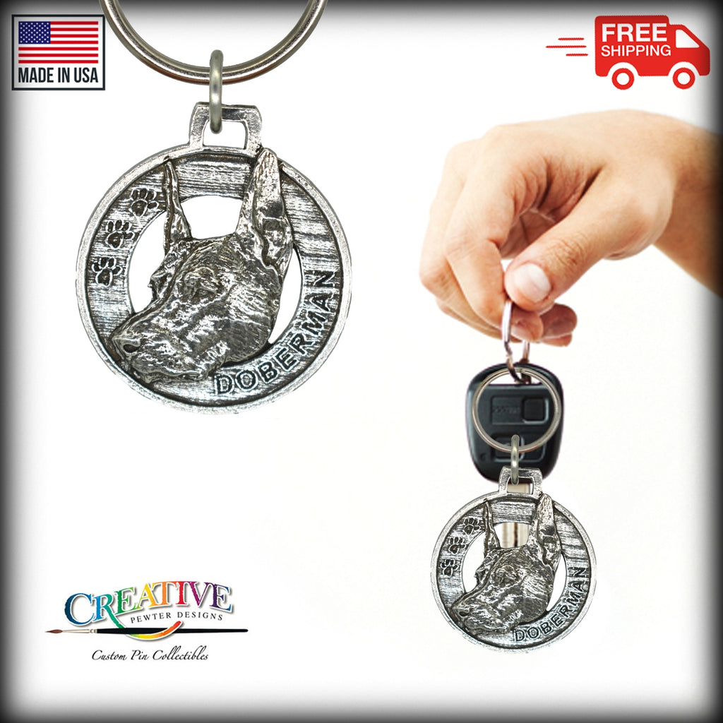 Doberman Keychain D070KC