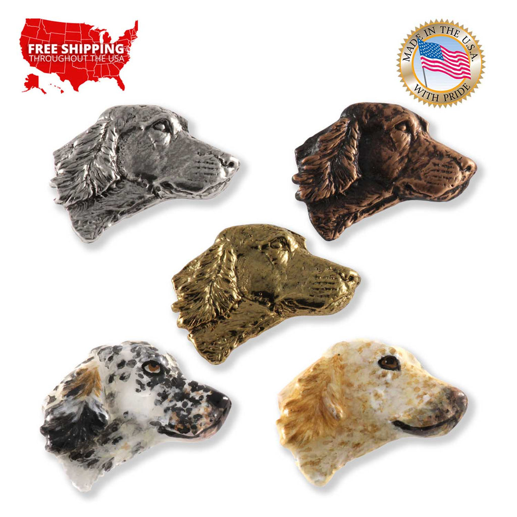 English Setter Dog Head Pin D078