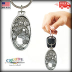 English Setter Head With Pheasant Keychain D079KC