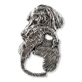 English Setter Head With Pheasant Pin D079