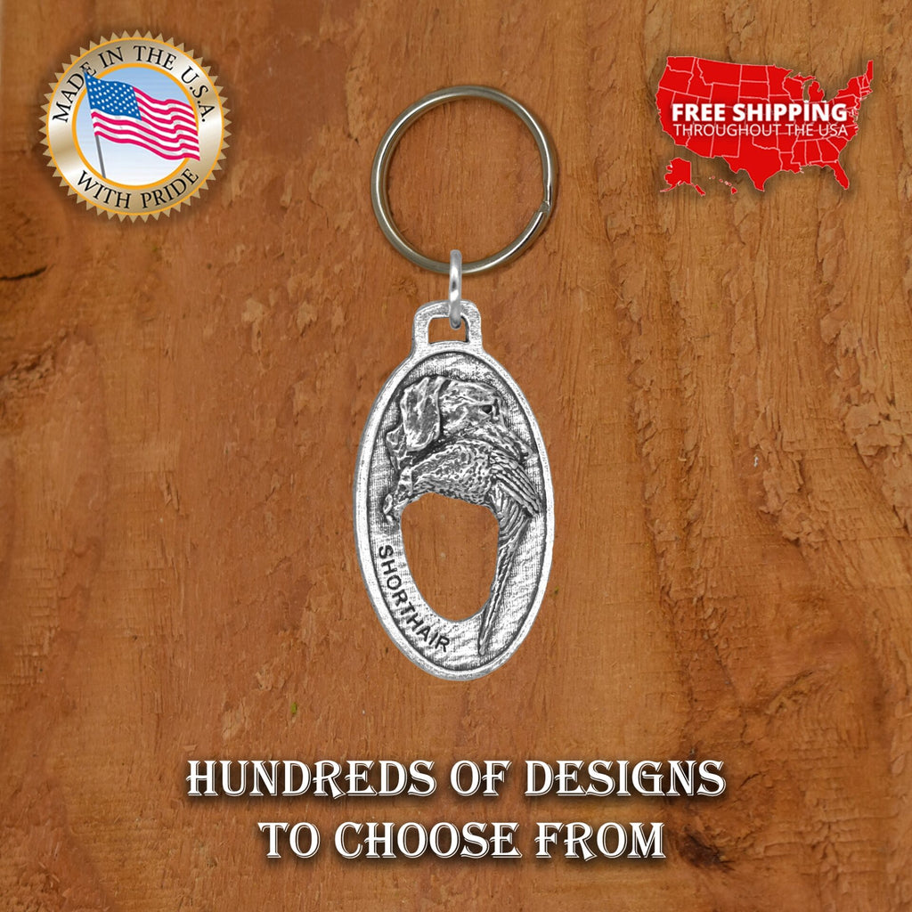 German Shorthair With Pheasant Keychain D087KC