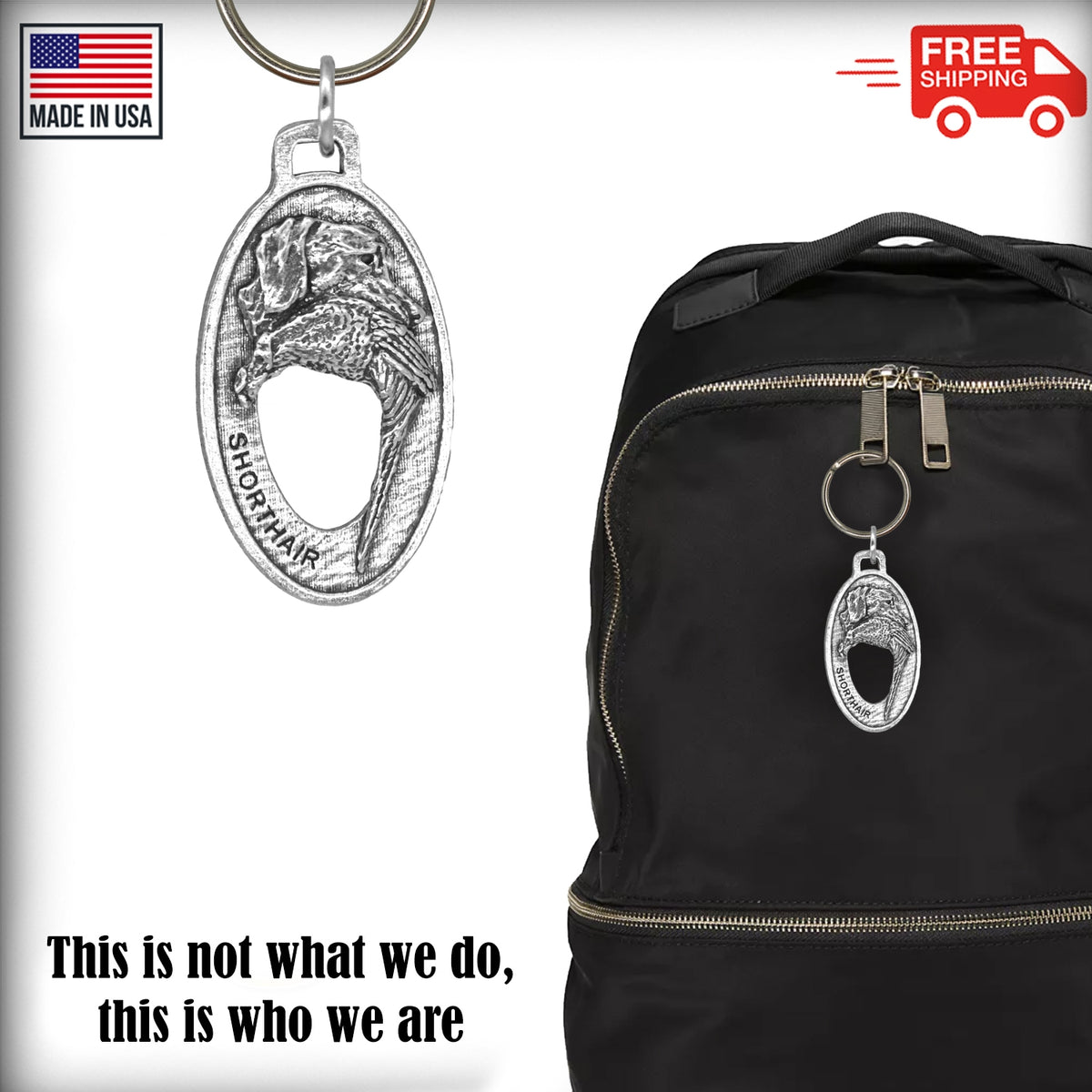 German Shorthair With Pheasant Keychain D087KC