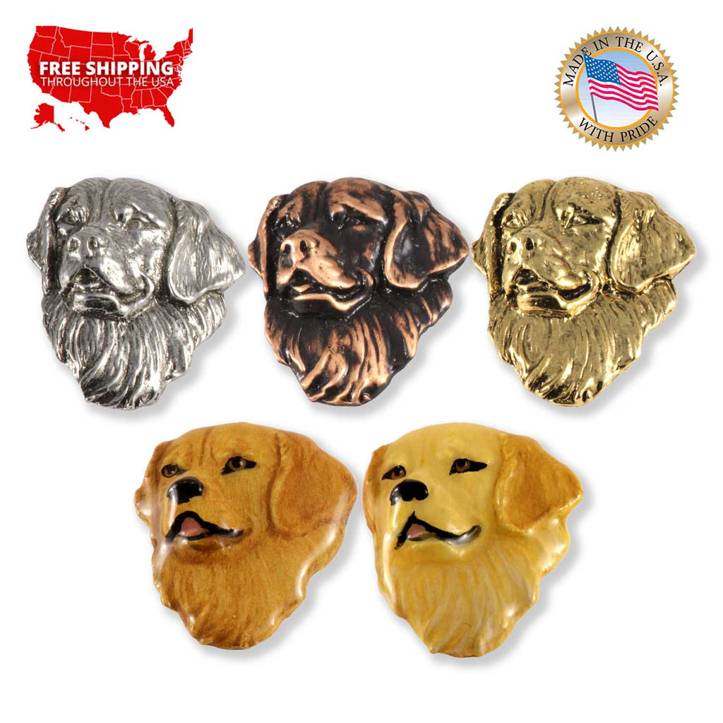 Golden Retriever Dog Head Pin D090