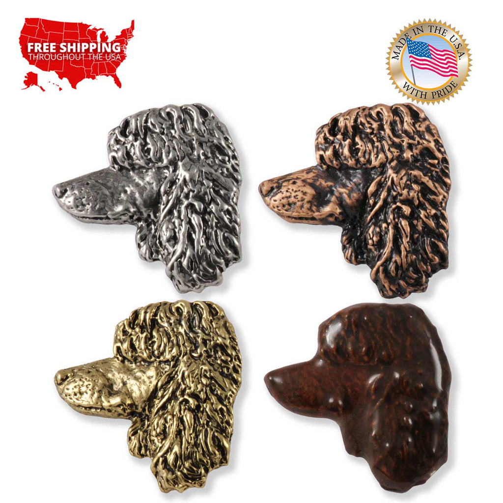 Irish Water Spaniel Dog Head Pin D102
