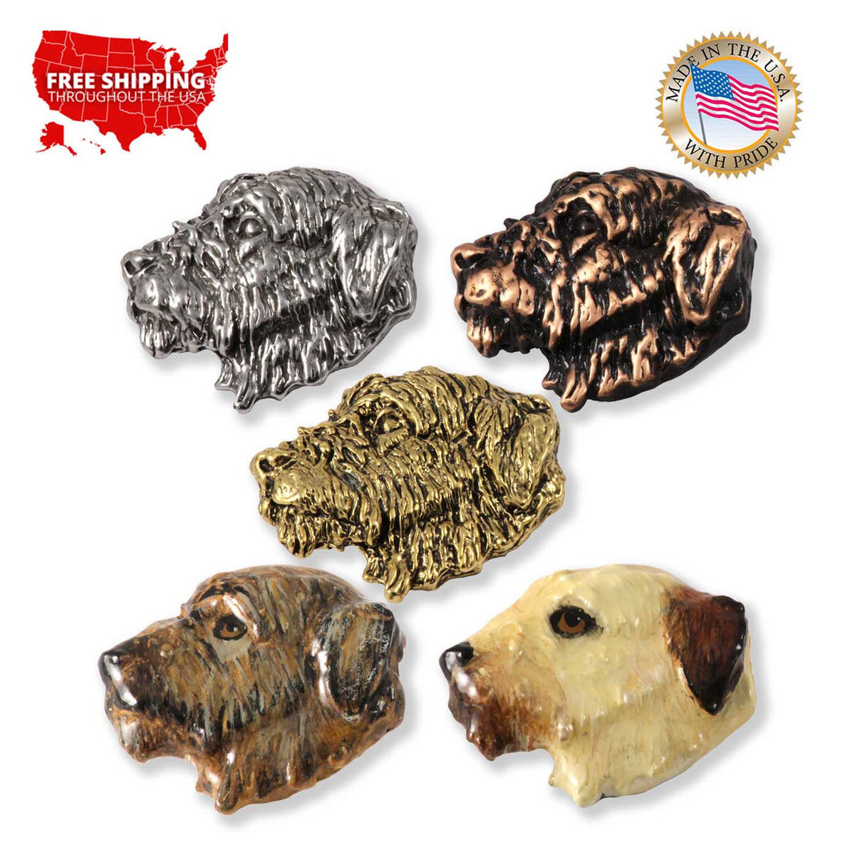 Irish Wolf Hound Dog Head Pin D104