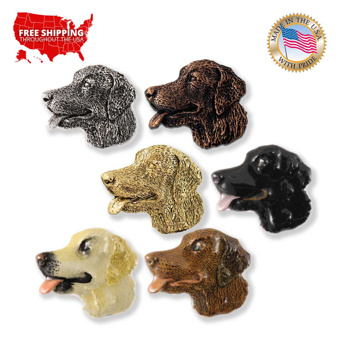 Labrador Retriever Dog Head Premium Pin D112PR