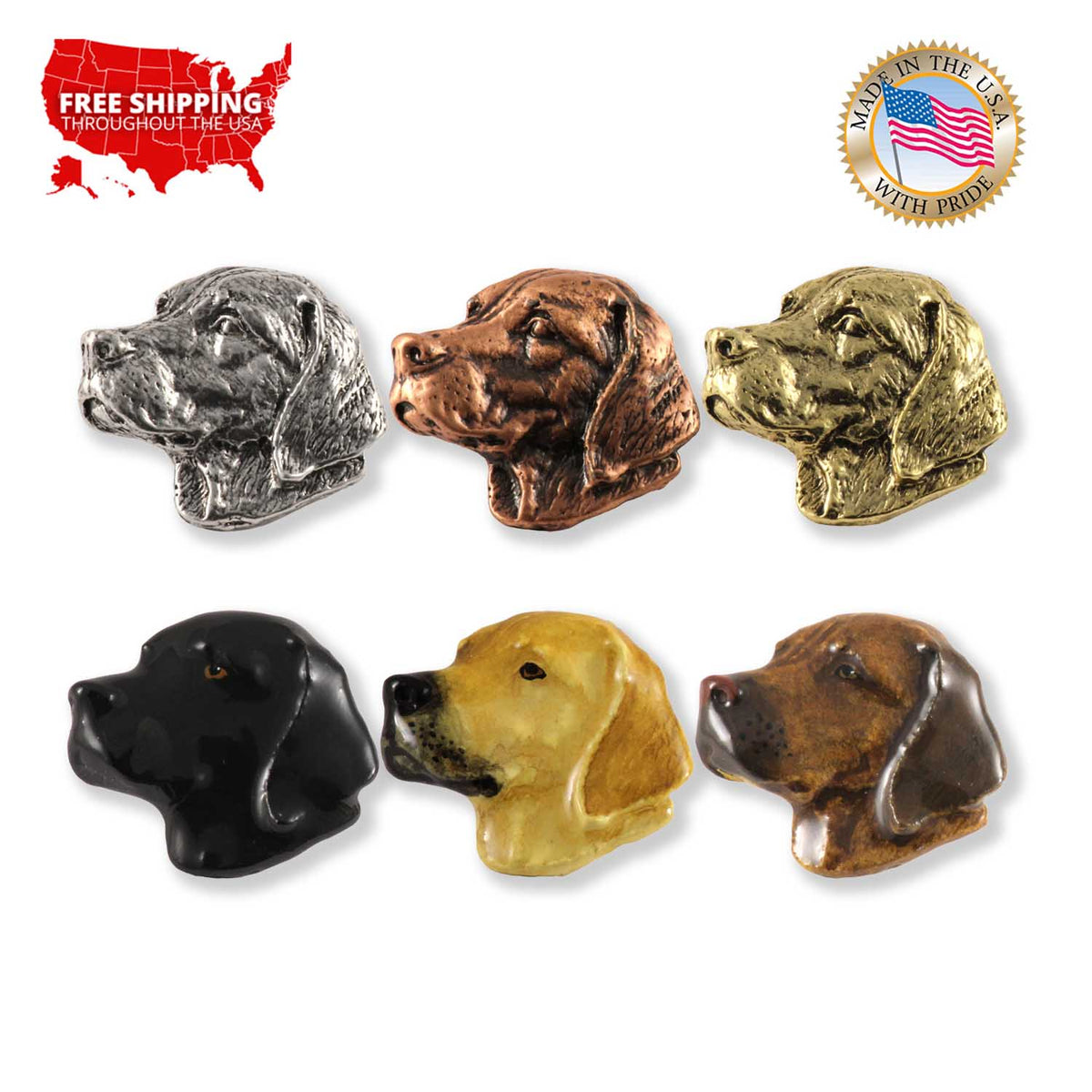Labrador Retreiver Dog Head Pin D112