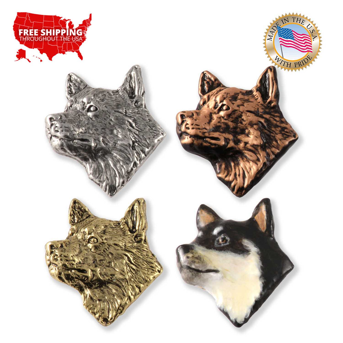 Malamute Dog Head Pin D118