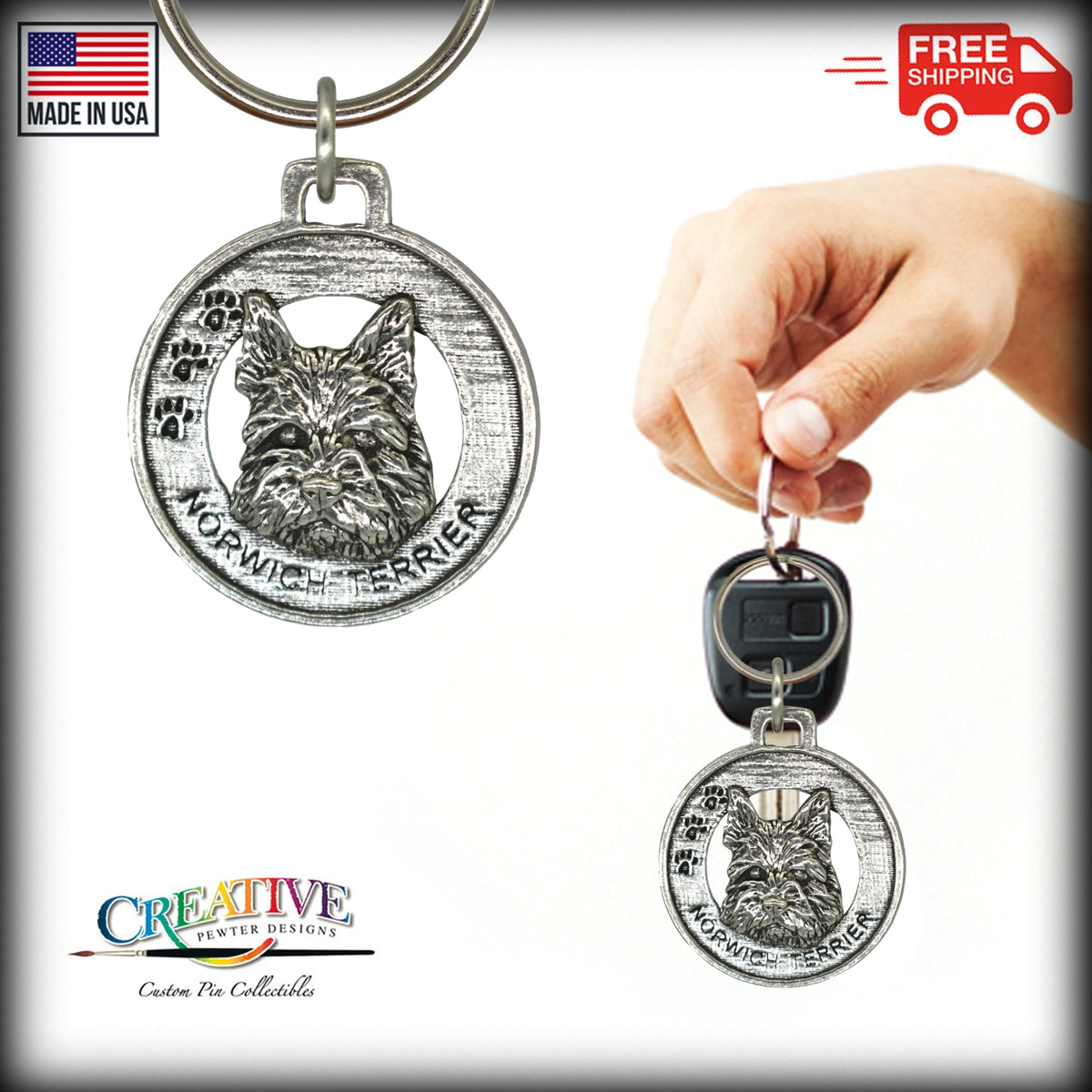 Norwich Terrier Keychain D128KC