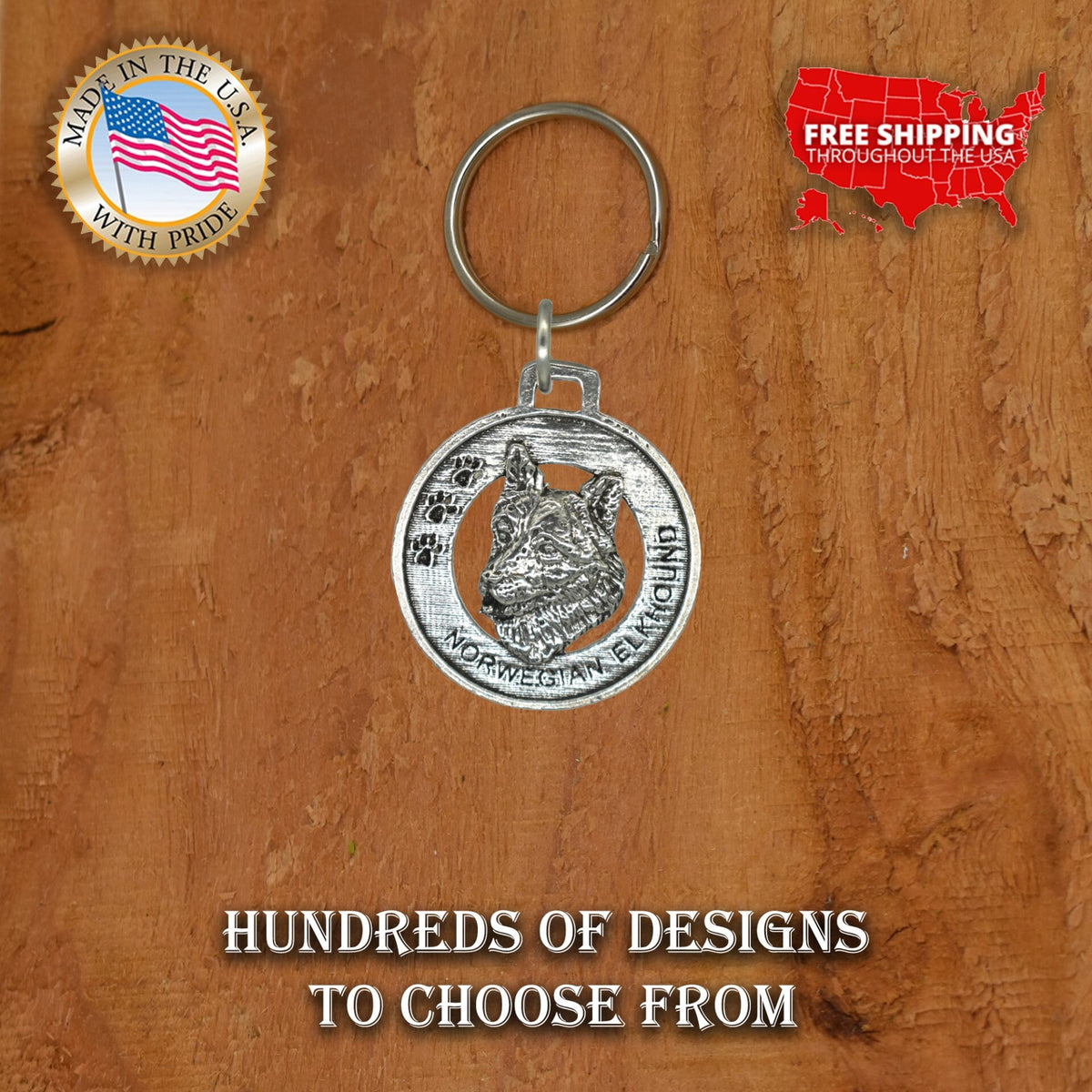 Norwegian Elkhound Keychain D130KC