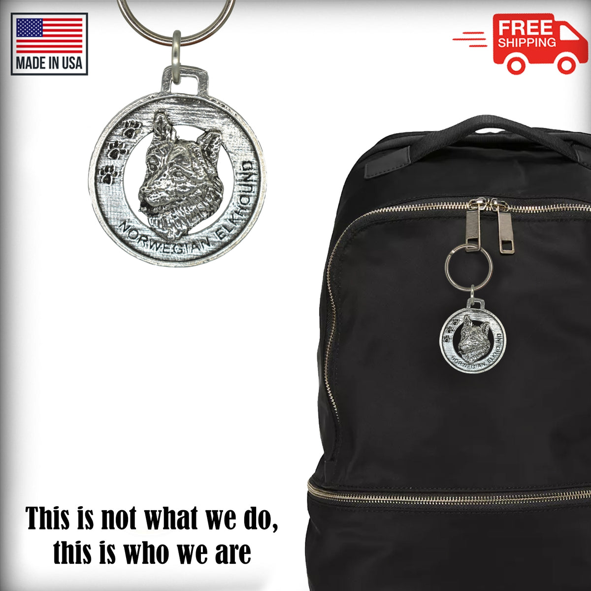 Norwegian Elkhound Keychain D130KC
