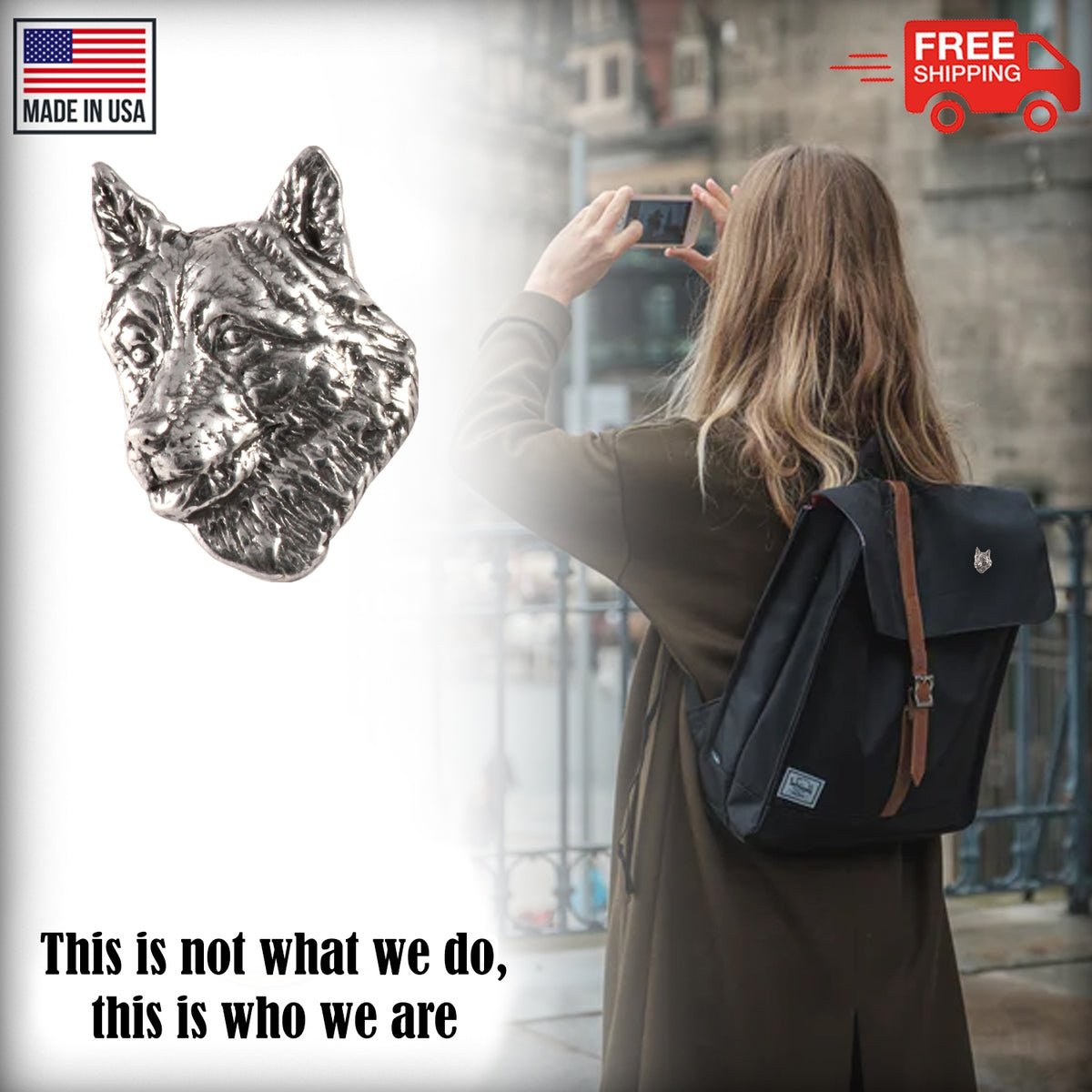 Norwegian Elkhound Dog Head Pin D130