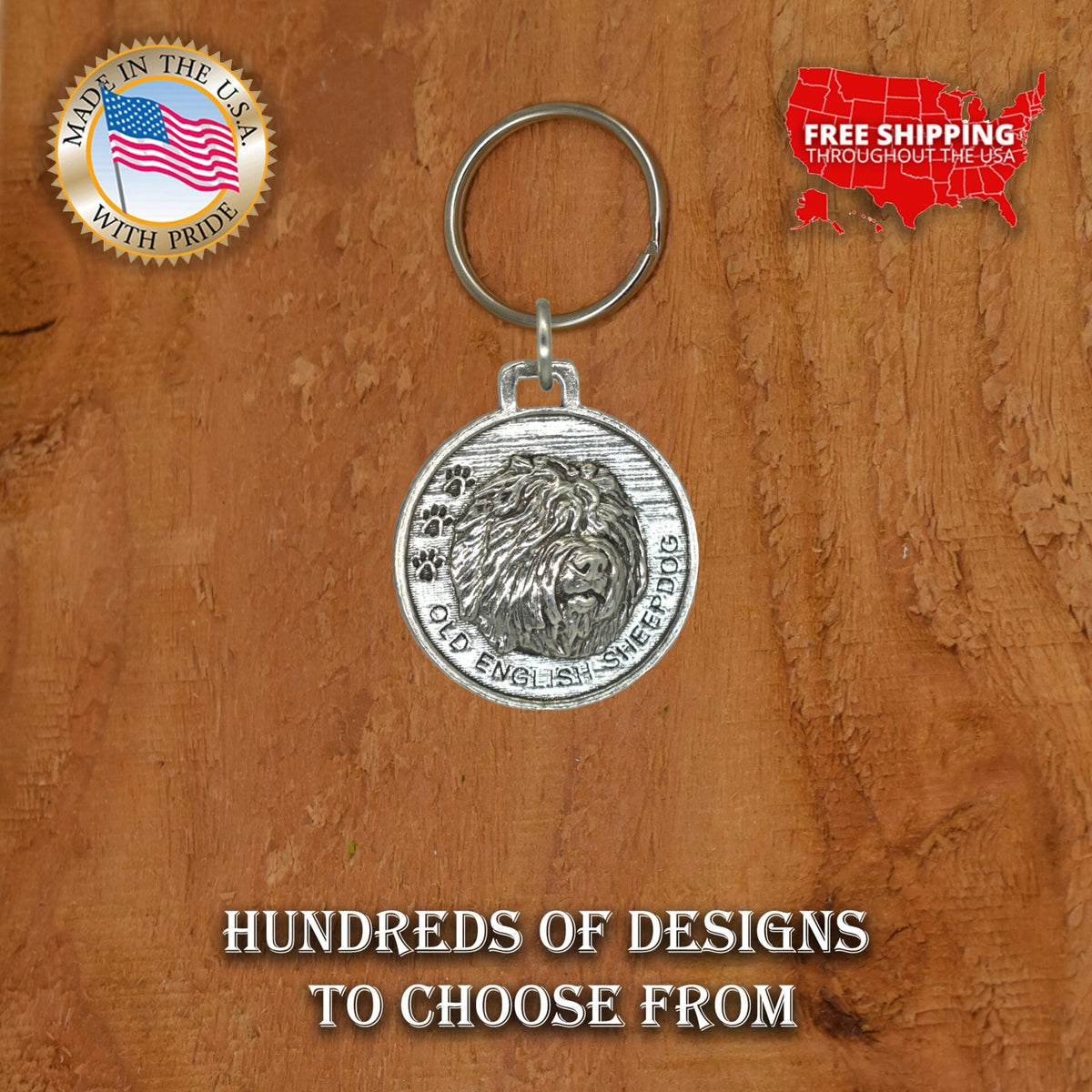 Old English Sheepdog Keychain D132KC