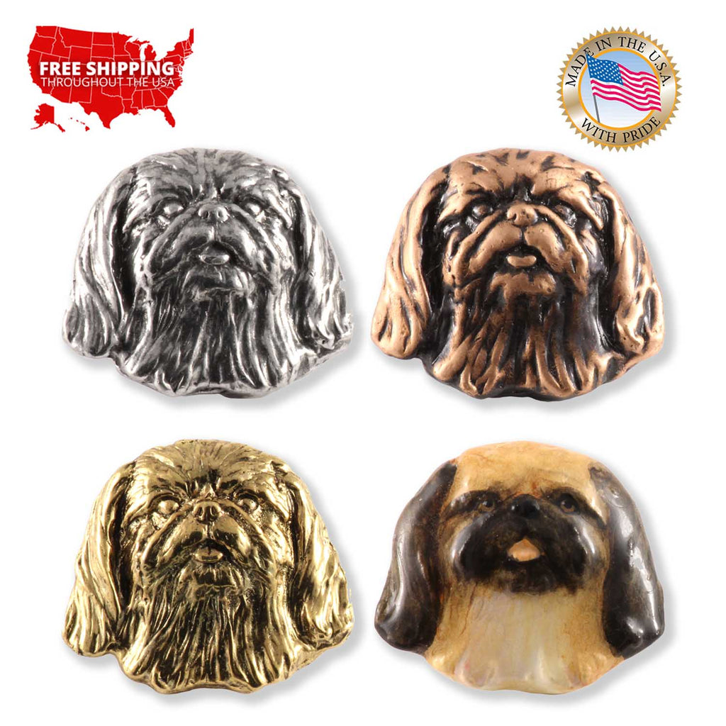 Pekingese Head Pin D136