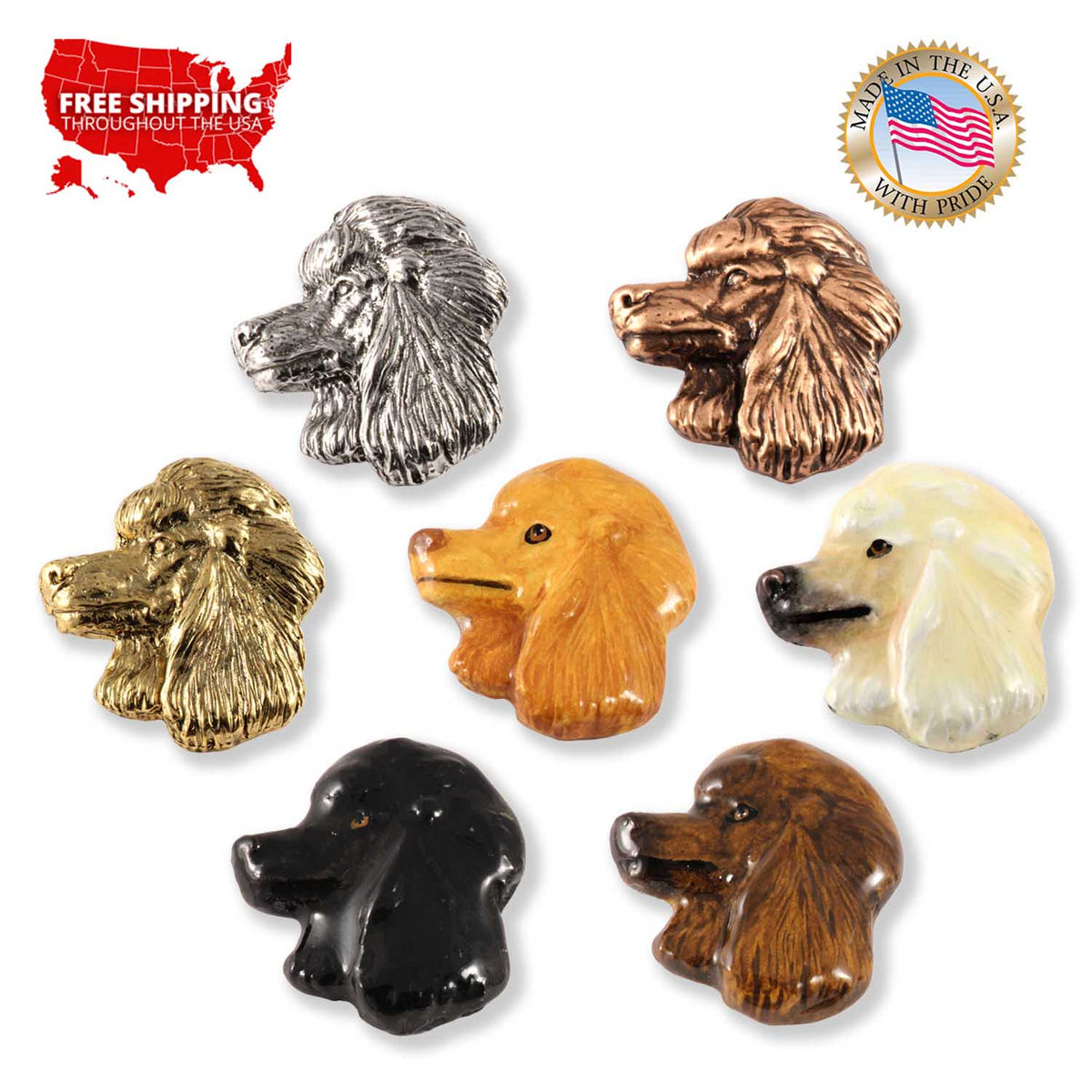 Poodle Dog - Standard Head Pin D142