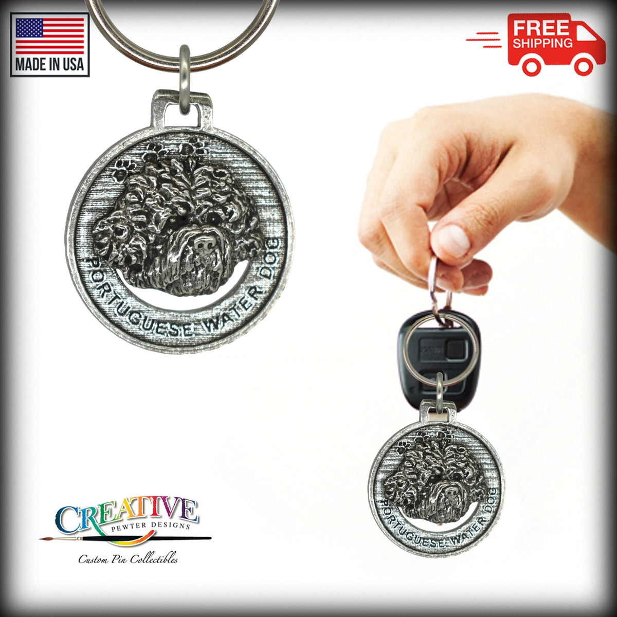 Portuguese Water Dog Keychain D146KC