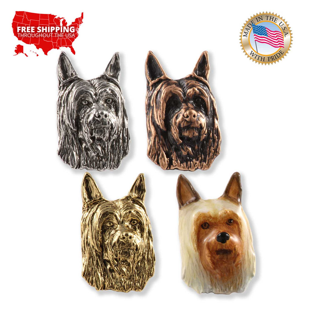 Silky Terrier Head Pin D170