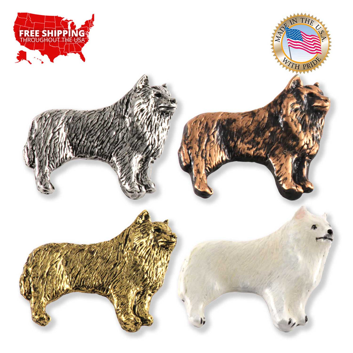 American Eskimo Dog Full Body Pin D310F
