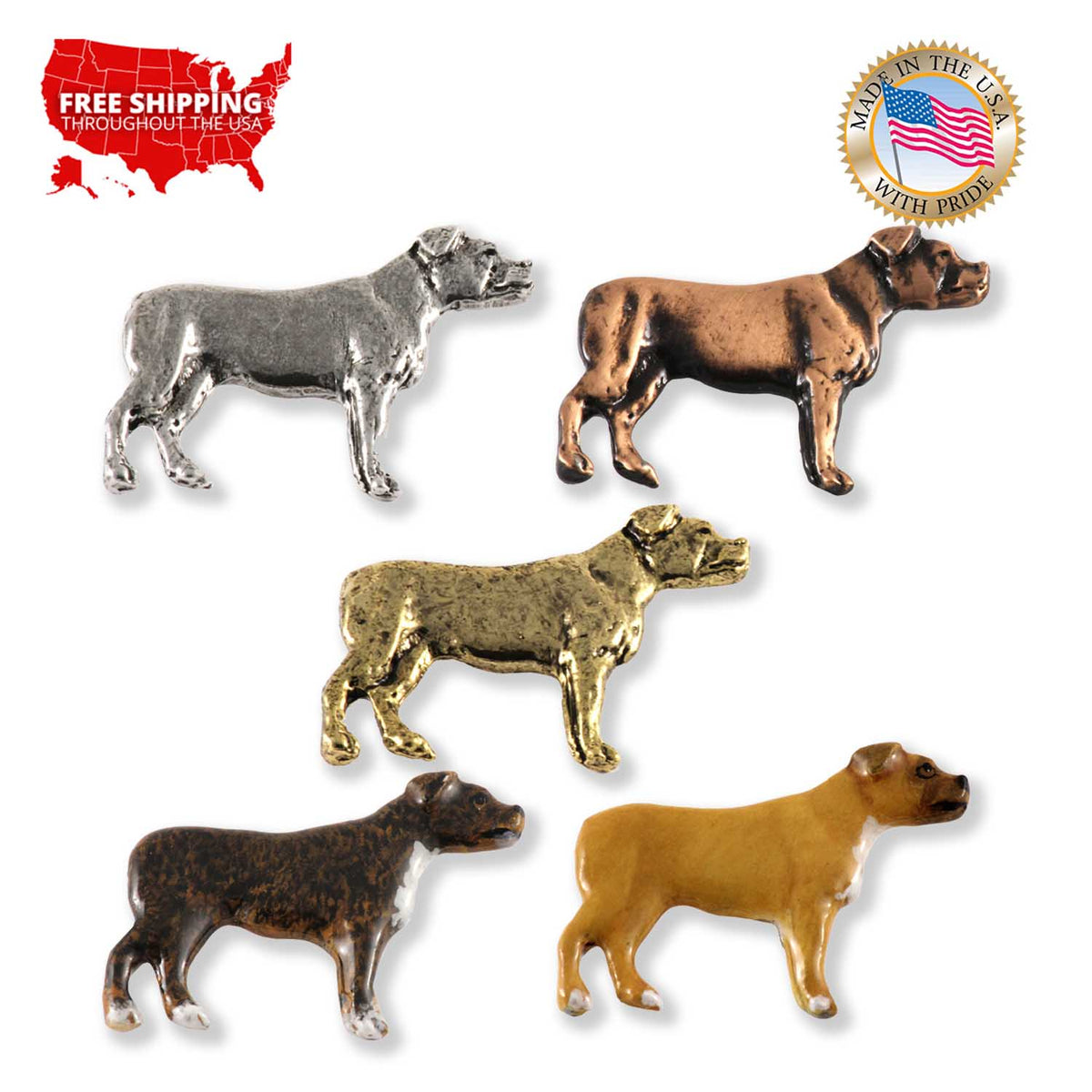 Amstaff Terrier Dog Full Body Pin D312F