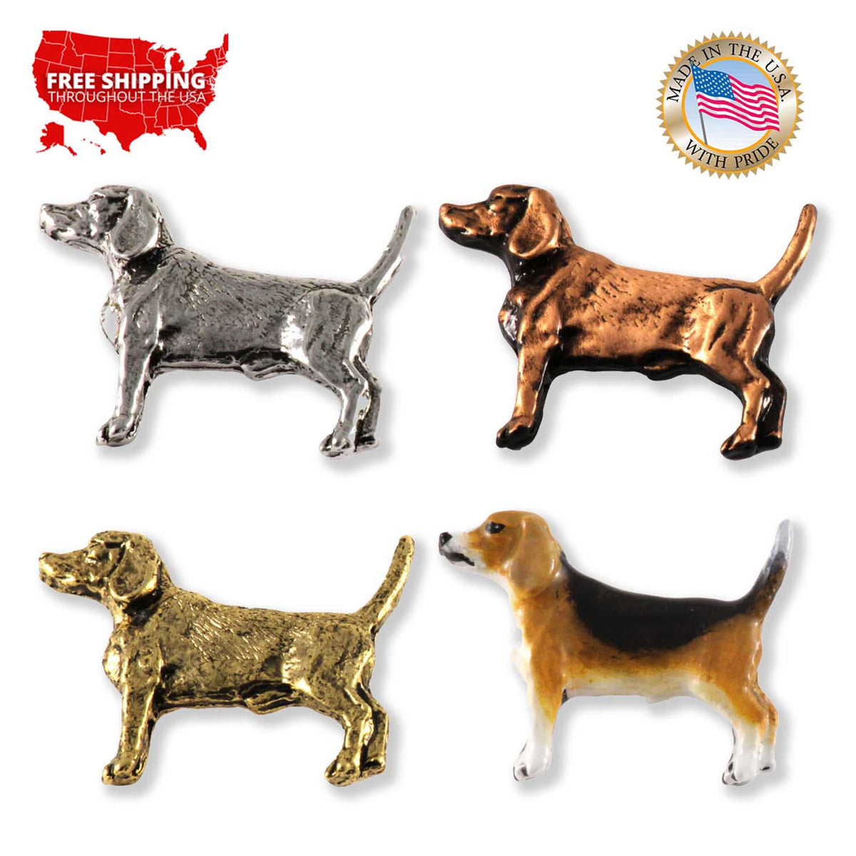 Beagle Dog Full Body Pin D322F