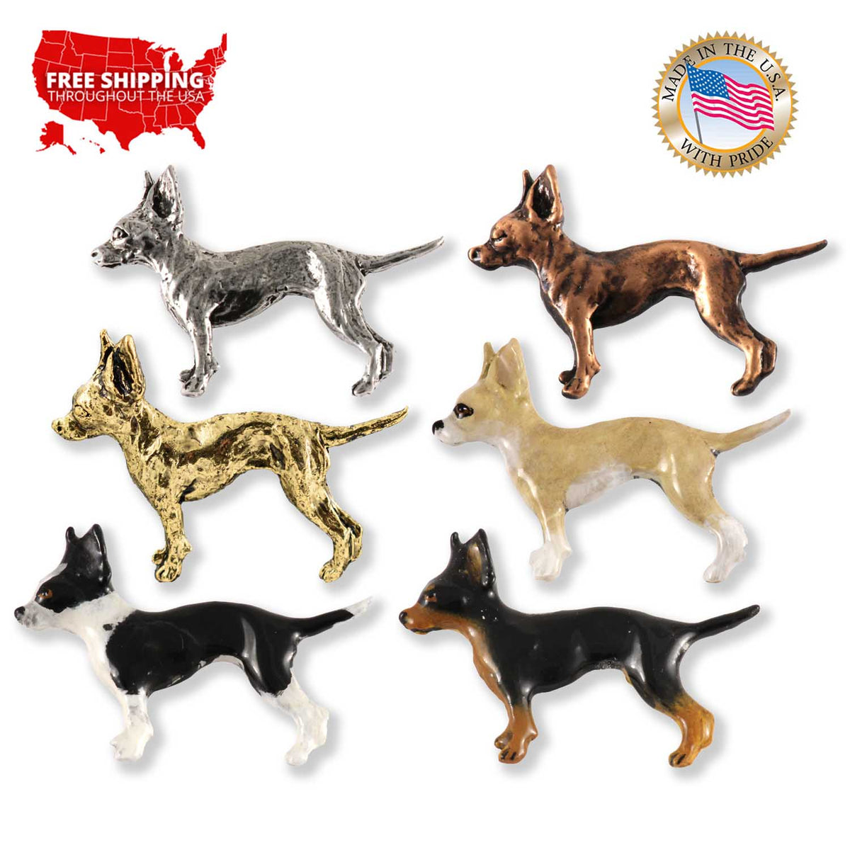 Chihuahua Full Body Pin D348F