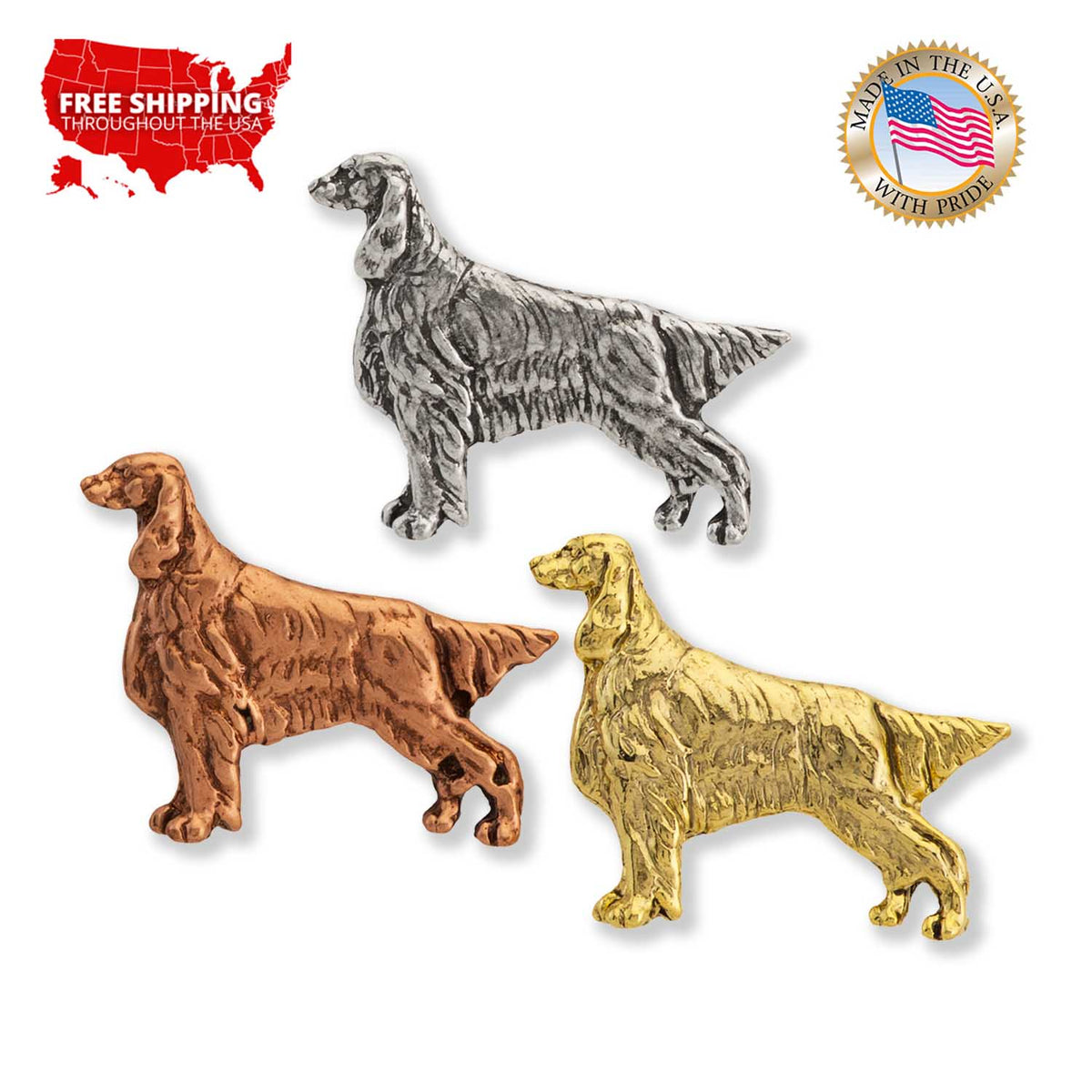 English Setter Full Body Mini Pin D378MP