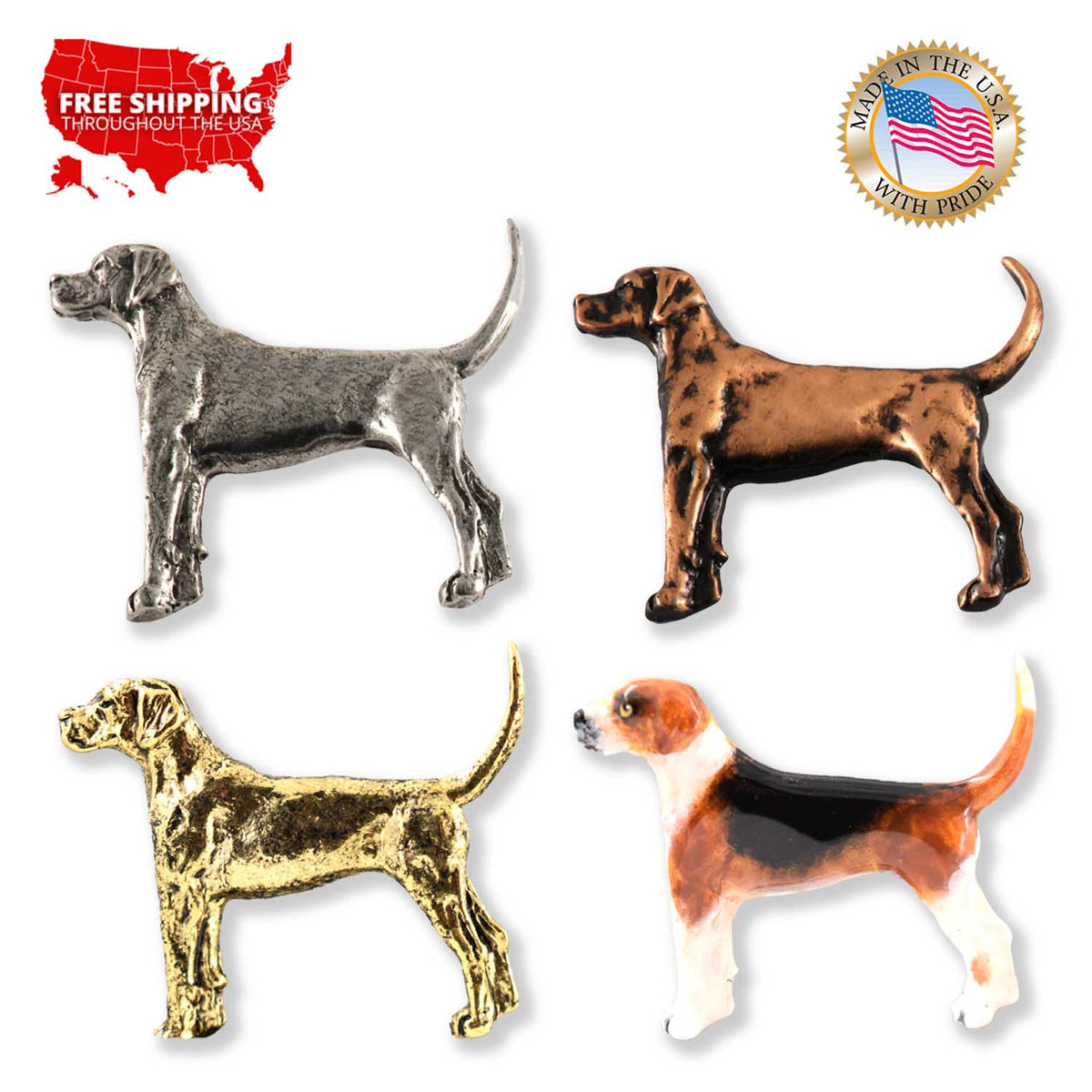 Fox Hound Dog Full Body Pin D381F