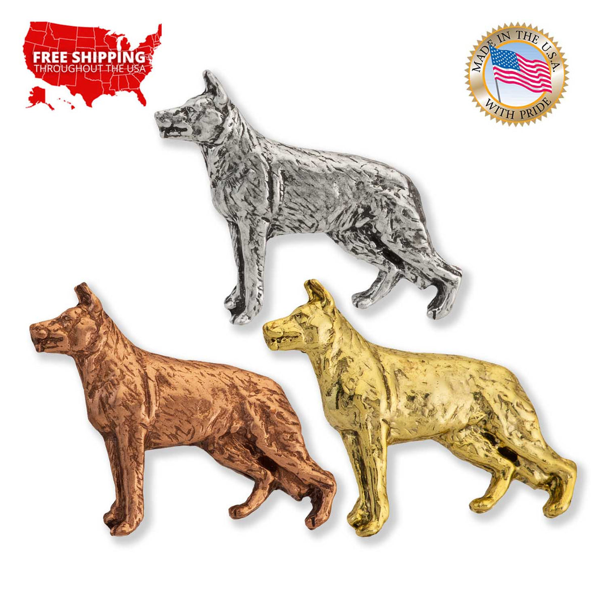 German Shepherd Full Body Mini Pin D384MP