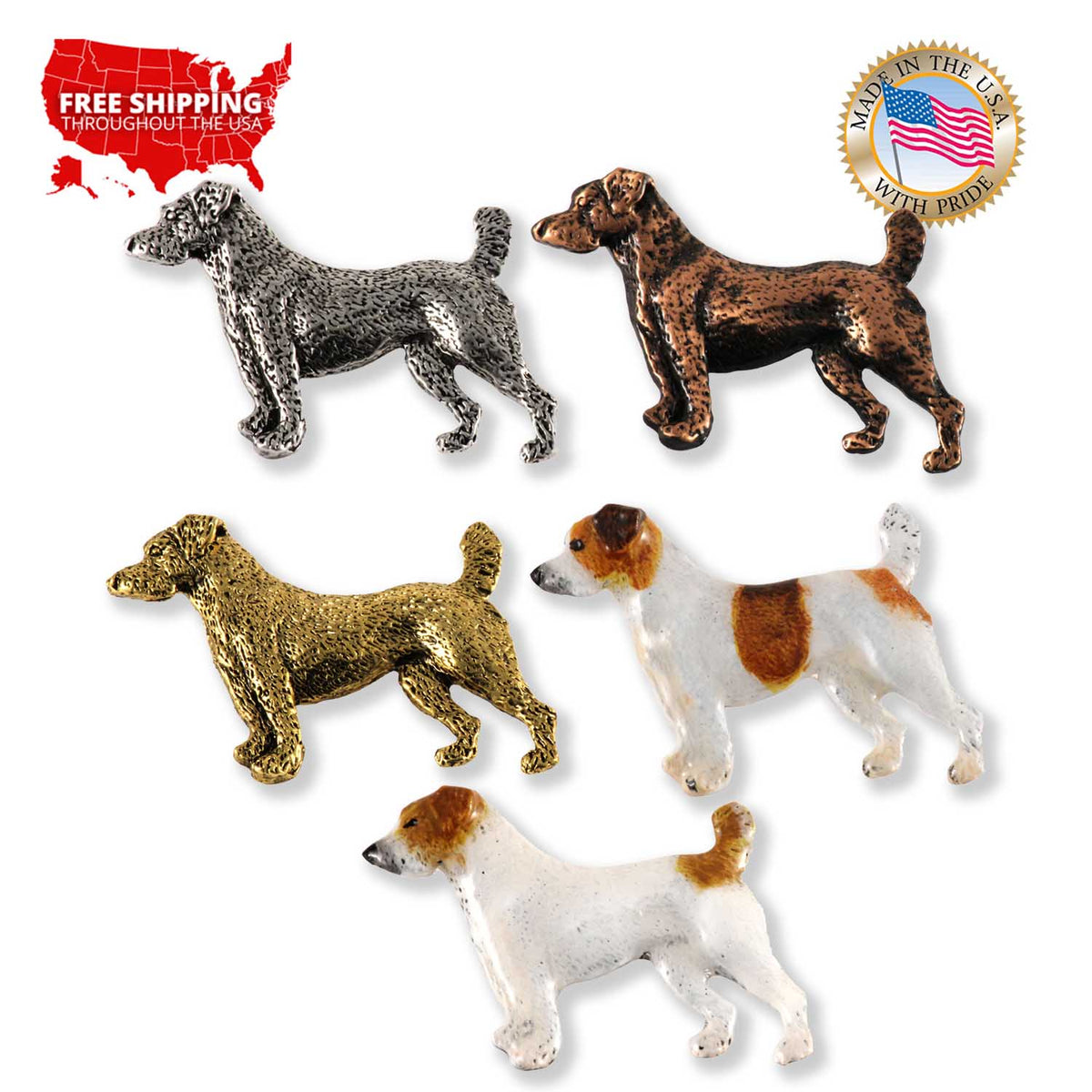 Jack Russel Terrier Dog Full Body Pin D406F
