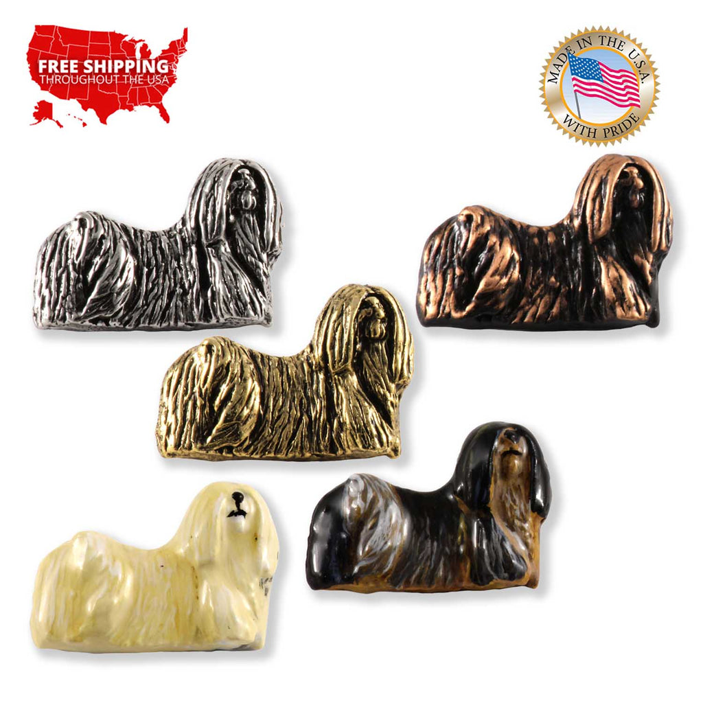 Lhasa Apso Dog Full Body Pin D416F