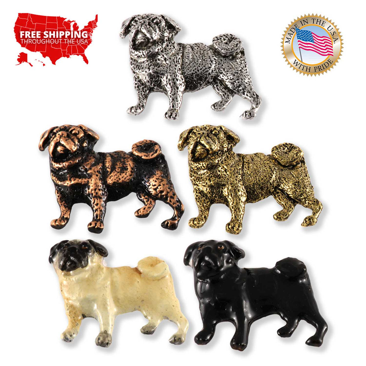 Pug Full Body Pin D448F