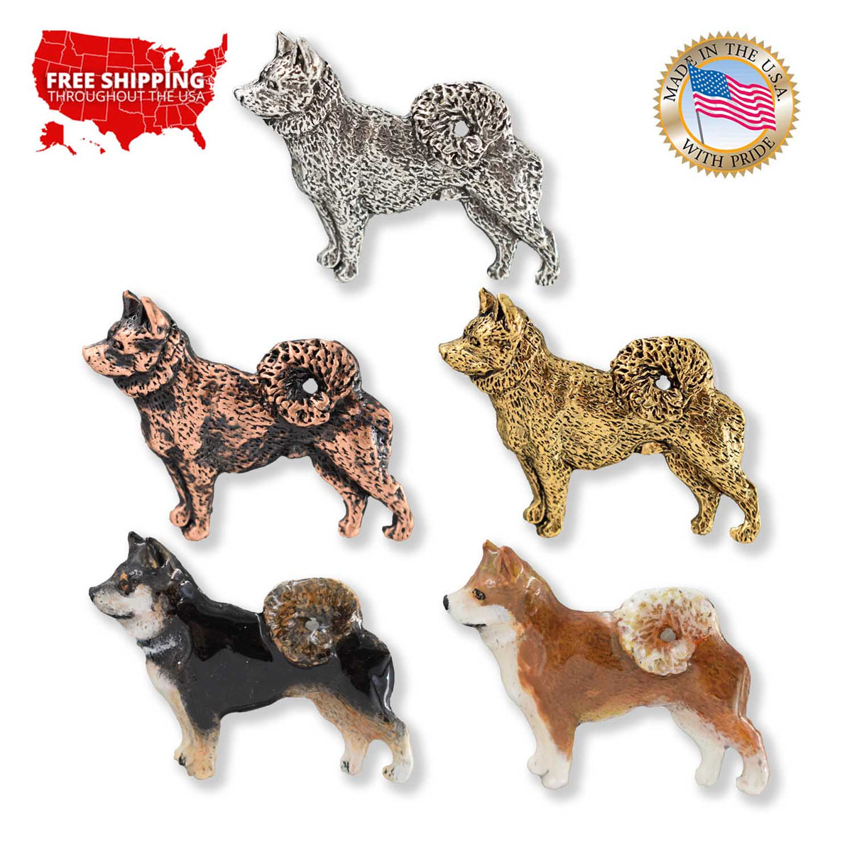 Shiba Inu Dog Full Body Pin D466F