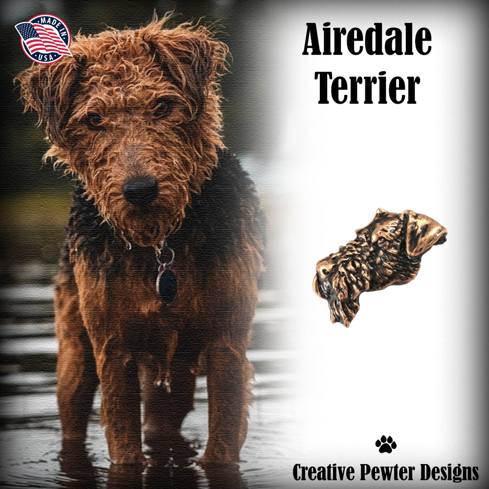 Airedale Terrier Dog Head Pin D002