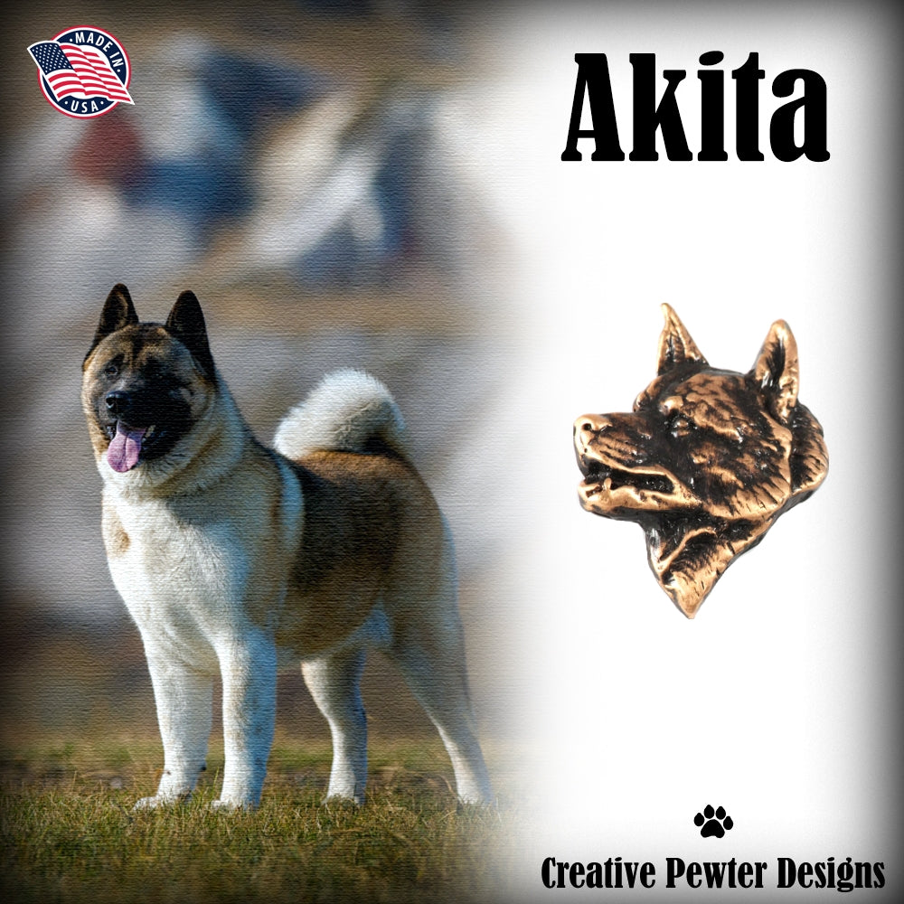 Akita Dog Head Pin D004