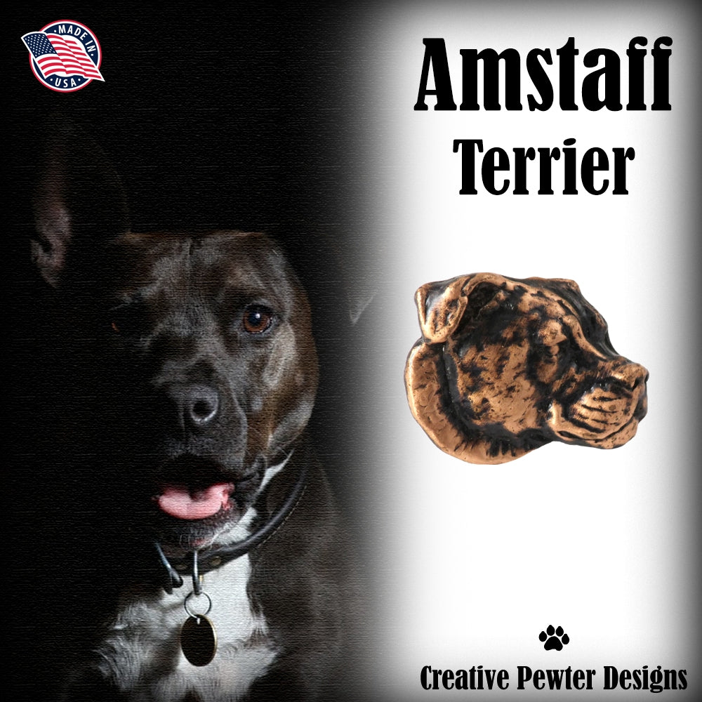 Amstaff Terrier Dog Head Pin D012