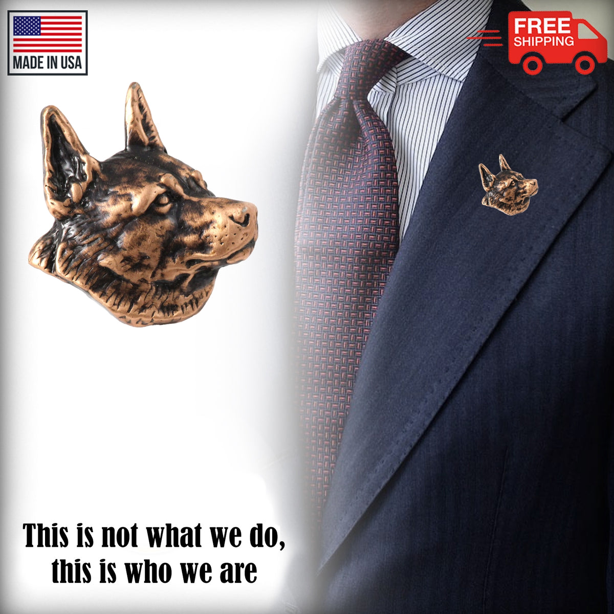 Australian Cattle Dog Head Pin D014