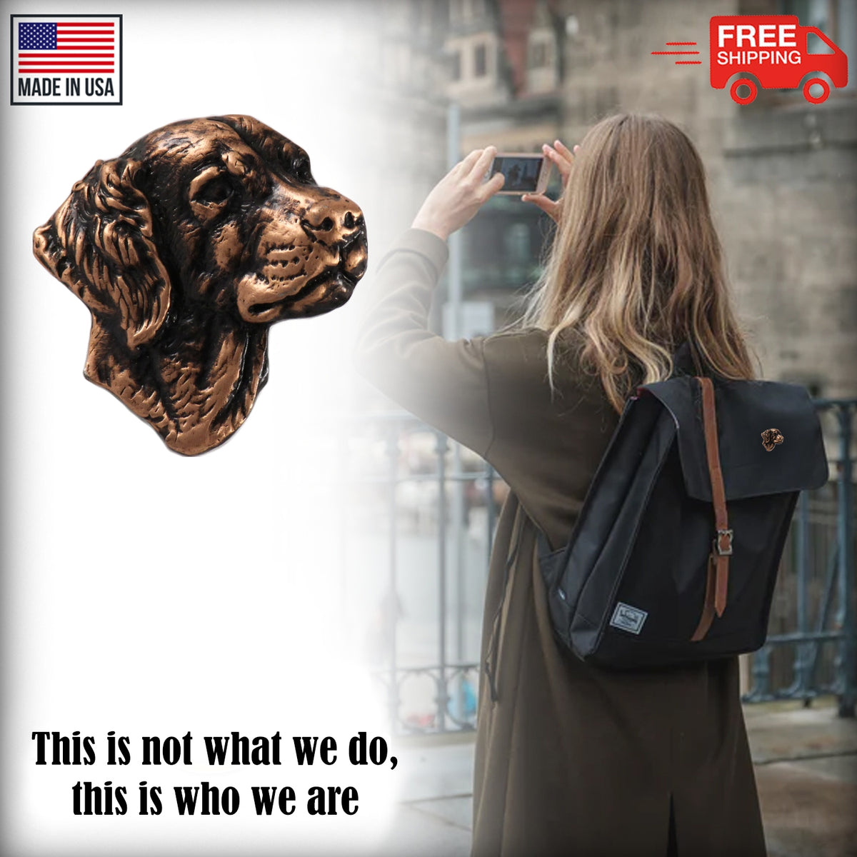 Brittany Dog Head Pin D038