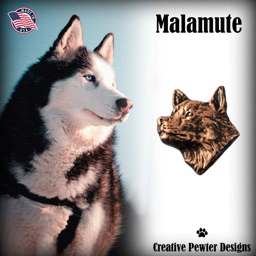 Malamute Dog Head Pin D118