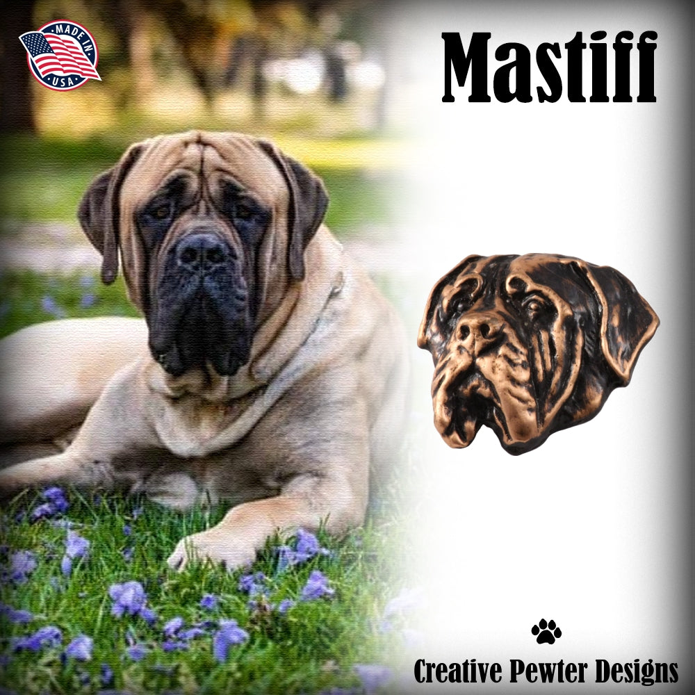 Mastiff Dog Head Pin D122